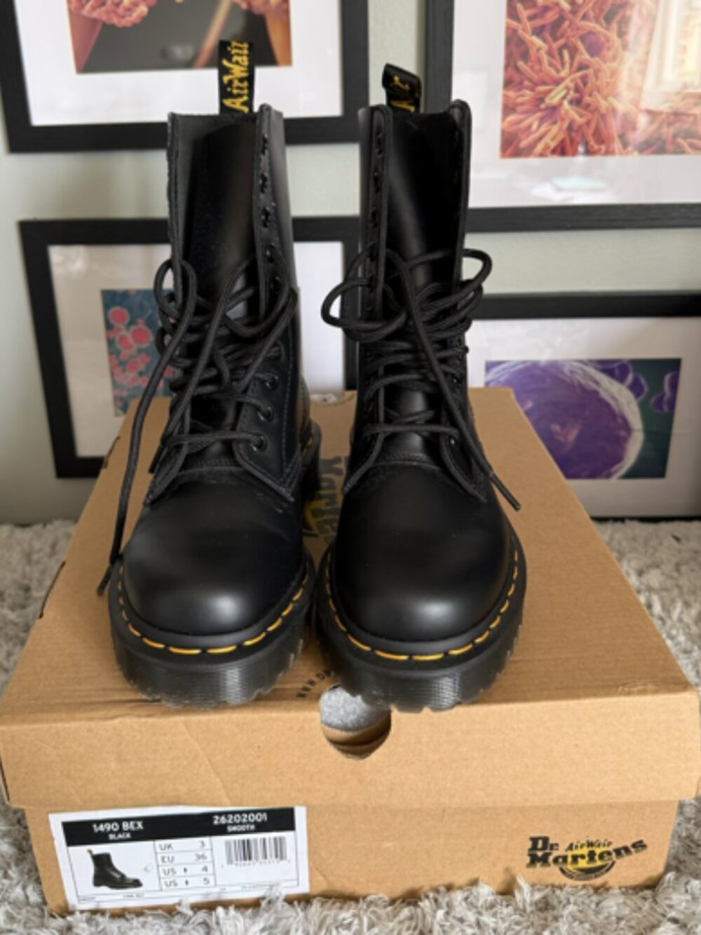 Dr. Martens 1490 10 Eye Bex Boots in Black